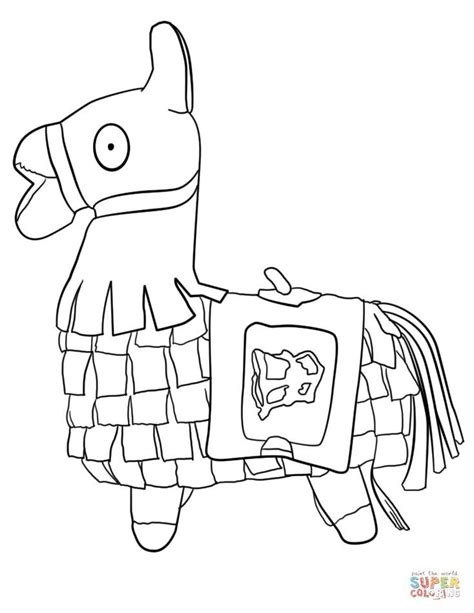 fortnite llama  printable coloring pages cute coloring pages