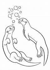 Otter Otters Wydra Kolorowanki Dzieci Bestcoloringpagesforkids Dory sketch template