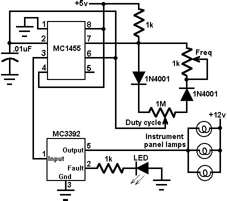 instrument panel lamp dimmer control circuit