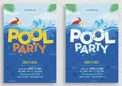 Pool Party Invitations Template 33 Printable Pool Party