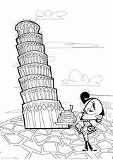 Coloriage Pisa Torre Pages Italie Mandala Eiffel Laminas sketch template