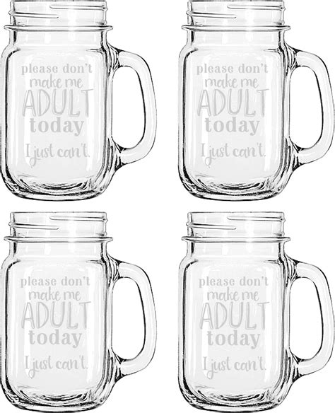funny quotes  sayings mason jar mugs set   personalized