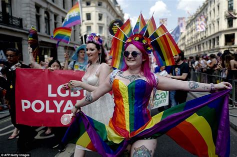 London Pride Capital Bursts With Rainbow Colours Daily Mail Online