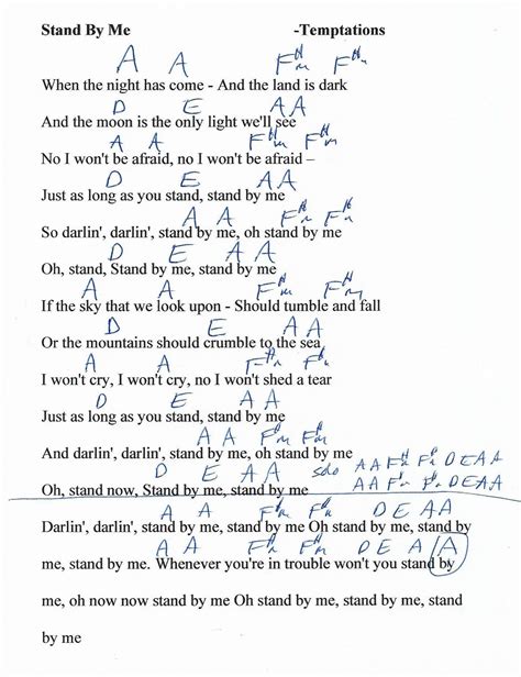 Oasis Stand By Me Sheet Music For Guitar Chords V2