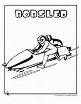 Coloring Pages Olympic Bobsled Winter Olympics Luge Kids Sports Curling Games Print Skating Snowboarding Woojr Woo Jr Activities sketch template