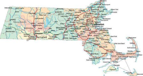 digital massachusetts state map  multi color fit  style
