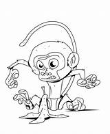 Coloring Pages Monkey Baby Monkeys Animal Kids Cute Library Clipart sketch template