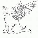 Wings Angel Flying Winged Ohki Tori Kittens Colouring Catwings sketch template