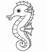 Seahorse Coloring Pages Seahorses Happy Printable Kids Cartoon Two sketch template