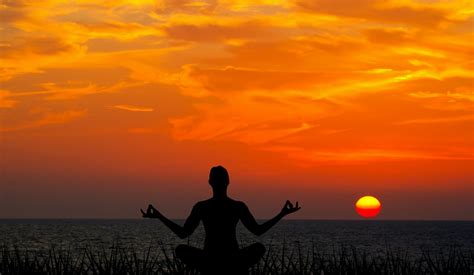 meditating sunset meditation  stock photo public domain pictures