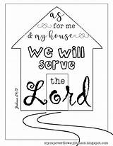 Coloring Pages Joshua Serve Lord House Will Inspirational Bible 24 Kids Anchor Colouring Craft Hebrews Board School Verse Choose sketch template