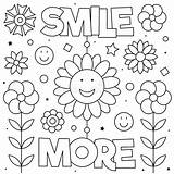 Smile Coloring Illustration Vector Flower Stock sketch template