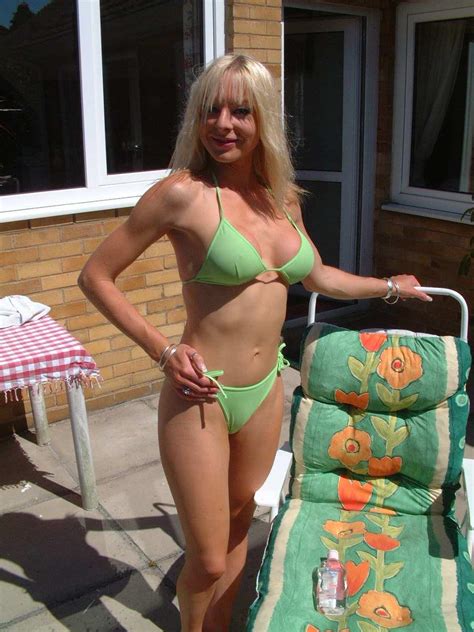 Nice Mature Blonde Michelle Strips Bikini Picture 1