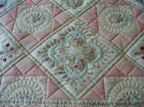 addicted  quilts  pretty embroidery quilts machine embroidery