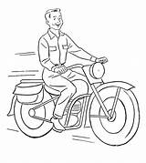 Coloring Motorcycle Pages Bike Color Riding Printable Kids Getcolorings Template sketch template