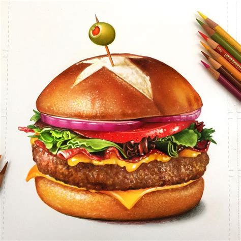 realistic colored pencil food drawings img abhilasha