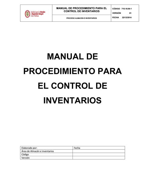 manual de procedimiento  el control de inventario    jose