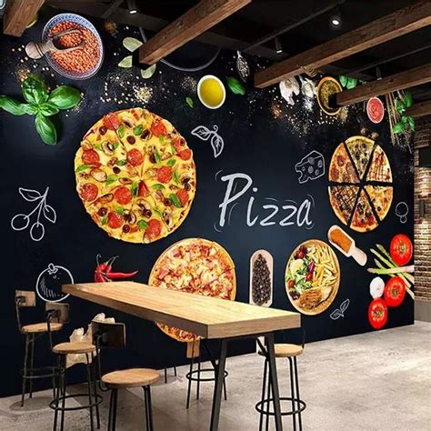 shop custom  mural wallpaper wall painting personalized pizza