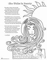 Beauty Poem Walks Coloring She Byron Lord sketch template