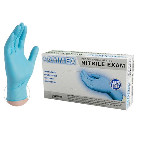 ammex extra large  mm extra large  mm blue nitrile exam powder