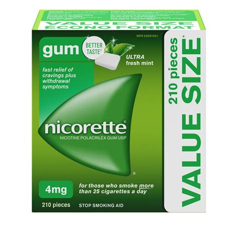 nicorette nicotine gum quit smoking aid ultra fresh mint mg