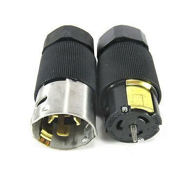 hubbell  prong    phase twist lock male female plug pair ebay