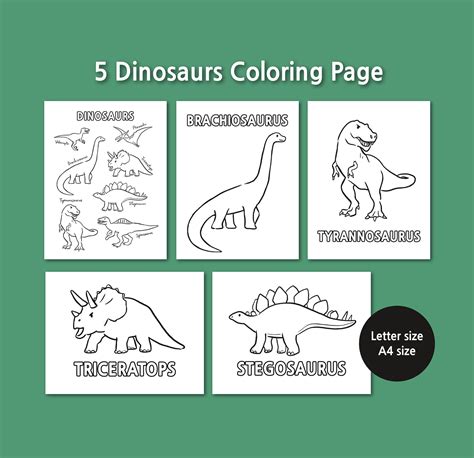 dinosaurs coloring pages printable coloring pages kids etsy