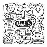 Kawaii Coloring Doodle Cute Doodles Icons Stickers Visit Easy Choose Board sketch template