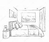 Bedroom Letto Slaapkamer Schlafzimmer Schets Skissar Schizzo Handskizze Gezeichnete Ungar Grafiskt Rum Hyr Getrokken Binnenlandse sketch template