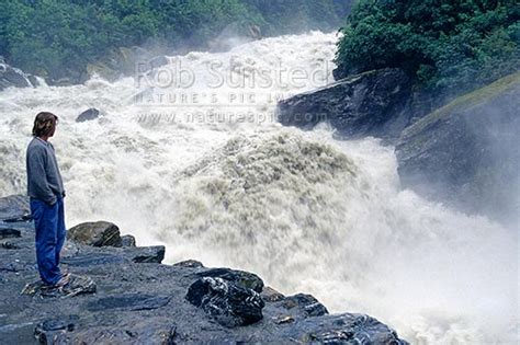 The Raging Haast River In Flood Through The Gates Of Haast Section Of