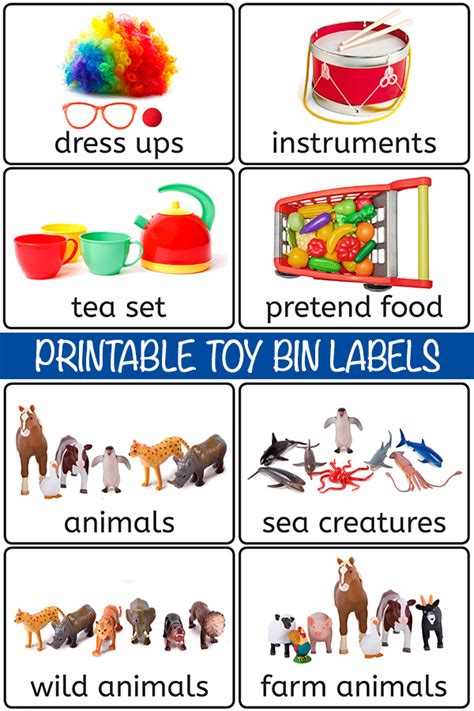 printable toy bin labels  playroom storage toy bin labels