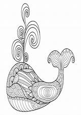Whale Mindfulness Mandala sketch template