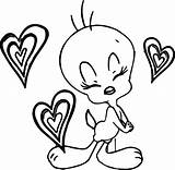 Coloring Tweety Heart Pages Wecoloringpage Happy Cartoon sketch template