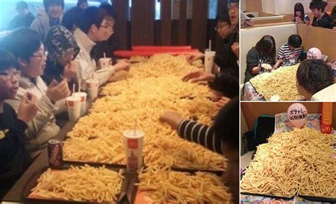 teens in south korea and japan order huge portions of french fries for bizarre potato parties