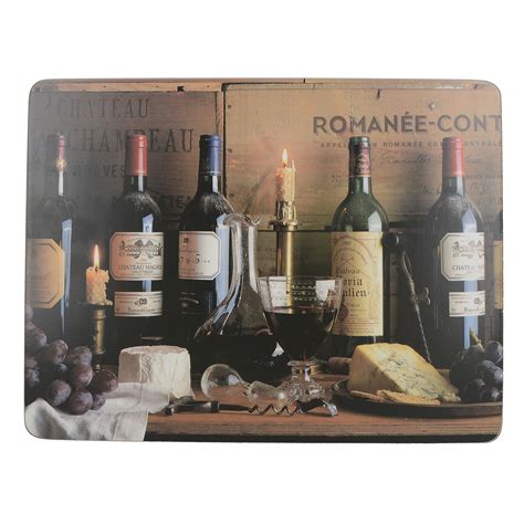 creative tops vintage wine placemats set   table mats coasters meubles