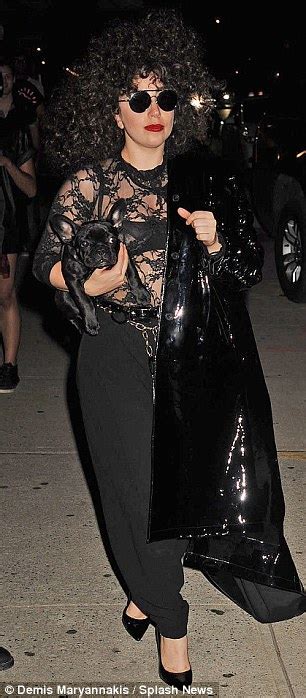 lady gaga wears another very curly 80s wig as she hits