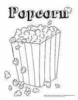 Popcorn Coloring Pages Print sketch template