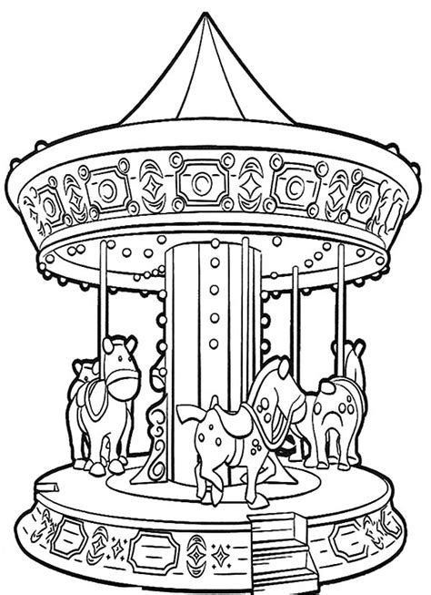 night carnival magic roundabout coloring pages  place  color