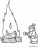 Bonfire Coloring Winter Person Huge Shouldn Close Popular sketch template