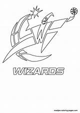 Coloring Pages Wizards Nba Washington Browser Window Print Logo sketch template