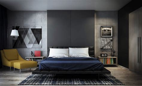 modernes interior aus beton schlafzimmer grau mit sichtbetonwaenden