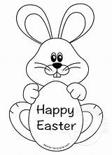 Easter Bunny Happy Outline Templates Coloring Egg Printables Pages Drawing Template Colouring Printable Para Imprimir Rabbit Eastertemplate Molde Da Color sketch template