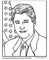 Coloring Presidents Pages Clinton President Bill Bush George Printable Usa William American Color Patriotic Sheets Drawing Frank Clipart Printables Anne sketch template
