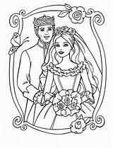 Coloring Barbie Ken Pages Printable Wedding Princess Color Kids Girls Print Pauper Reception Cute sketch template