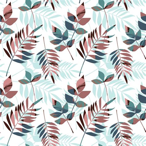 vector hand draw floral pattern seamless floral pattern  hand drawn leaves