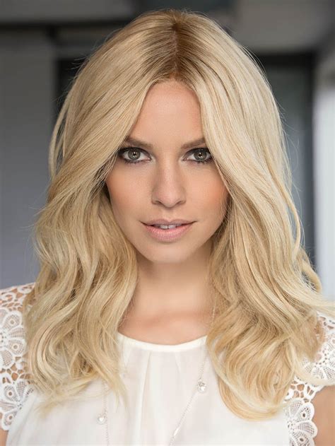 Wavy Platinum Blonde Without Bangs Human Hair Hand Tied Wigs