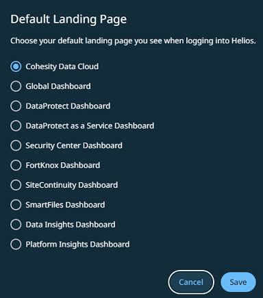 set default landing page