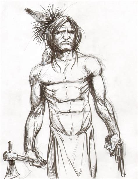 Drawing Of Male Native American Indian Native American Drawing