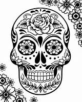 Coloring Skull Sugar Pages Adults Kids sketch template