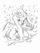 Yeti Bigfoot Supercoloring Drukuj sketch template